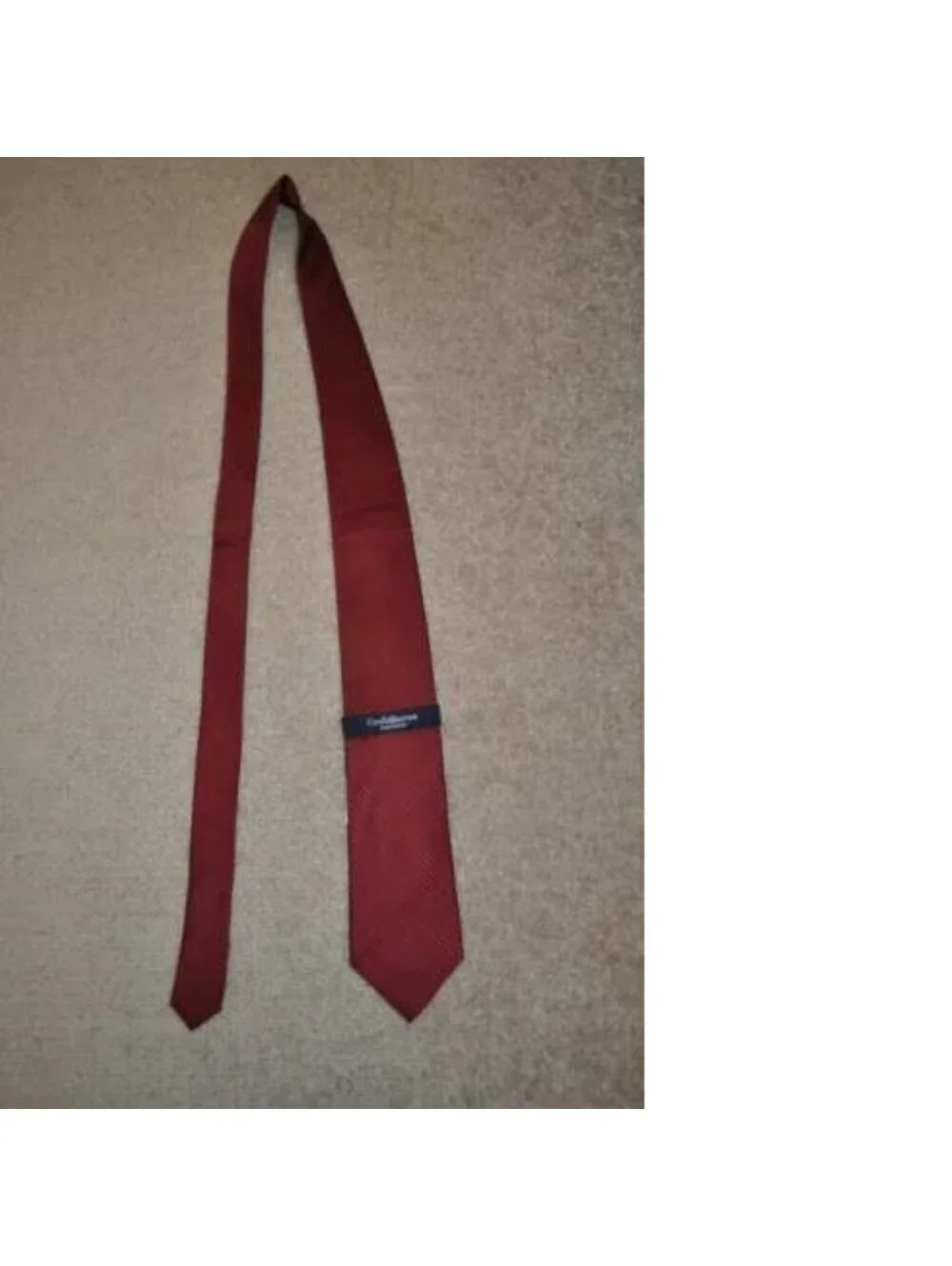 Mens Silk Necktie Croft and Barrow Red Diagonal Tie Satiny 100% Silk Lined